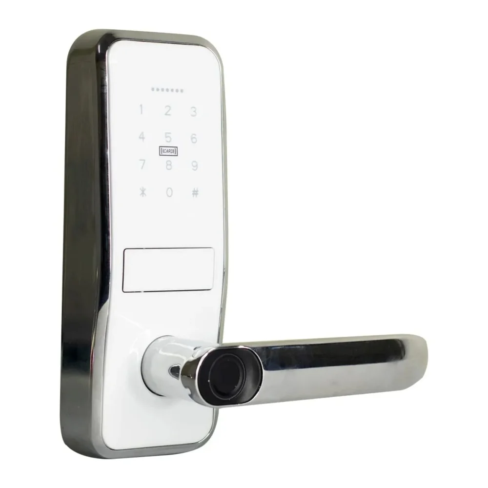 Imagem 1 de 4 do produto Fechadura Digital 8500 A Smart Tech Com Biometria, Cartão, Senha E Tag, Branca Ip 55 Advance