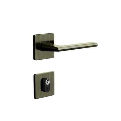Fechadura Roseta Quadrada Design Externa 40mm Antique 740e12755at 3f
