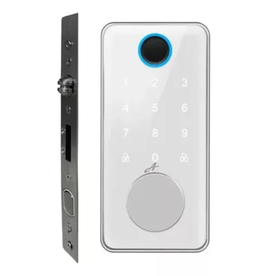 Fechadura Rolete Digital 8600 A Smart Tech Com Biometria, Cartão, Senha E Tag, Branca Advance