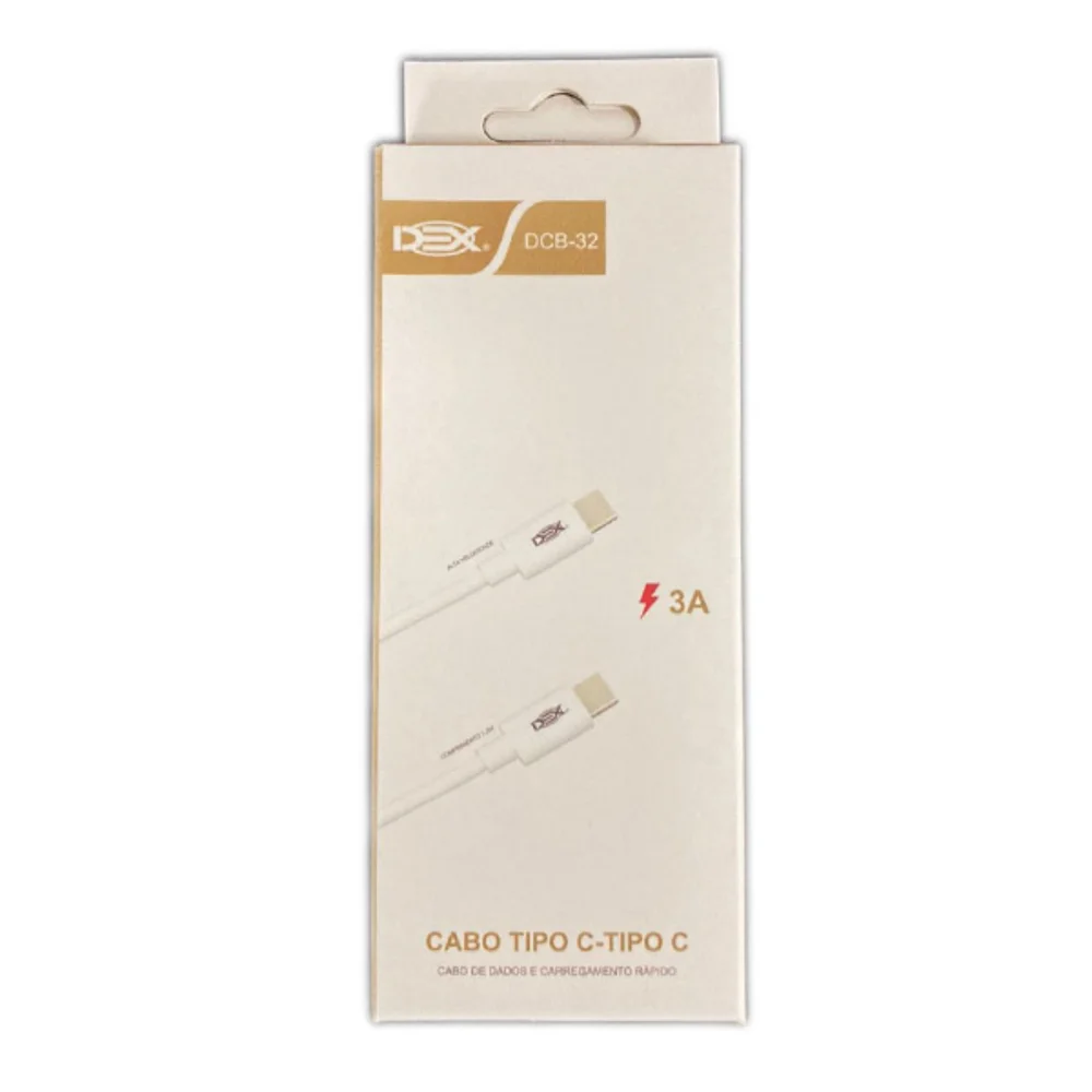 Imagem 4 de 5 do produto Cabo Usb-c Para Usb-c Dex Dcb-32 Branco 1,2m - Carregamento Rápido E Transferência De Dados