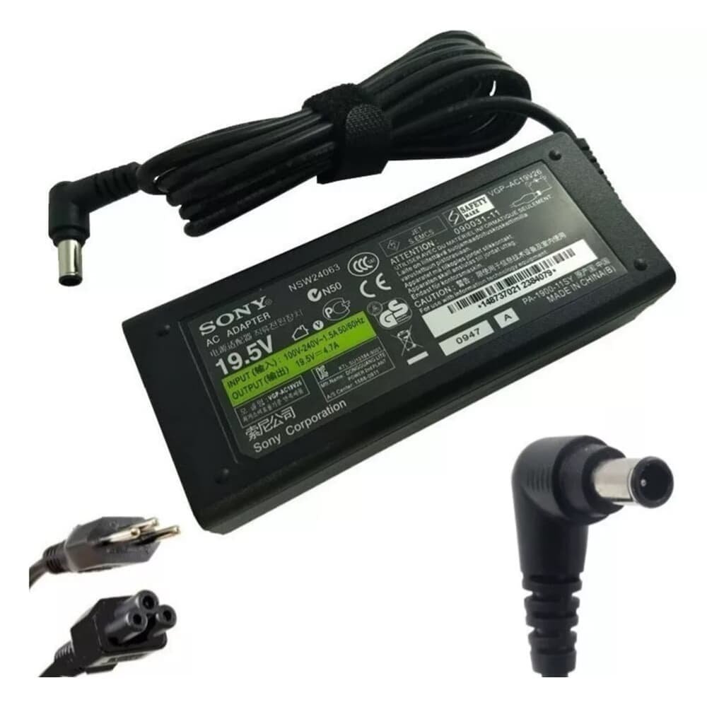 Fonte Carregador Para Sony Vaio 19,5v 90w PCg Vgn Vgp 493 Fonte Carregador Para Sony Vaio 19,5v 90w PCg Vgn Vgp 493