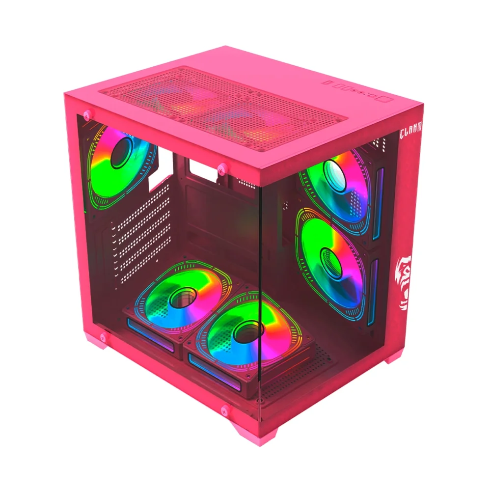 Imagem 3 de 5 do produto Gabinete Gamer Aquário Candy Clanm, Tower, Mini-itx - Micro-atx, Vidro Temperado Lateral , Rosa