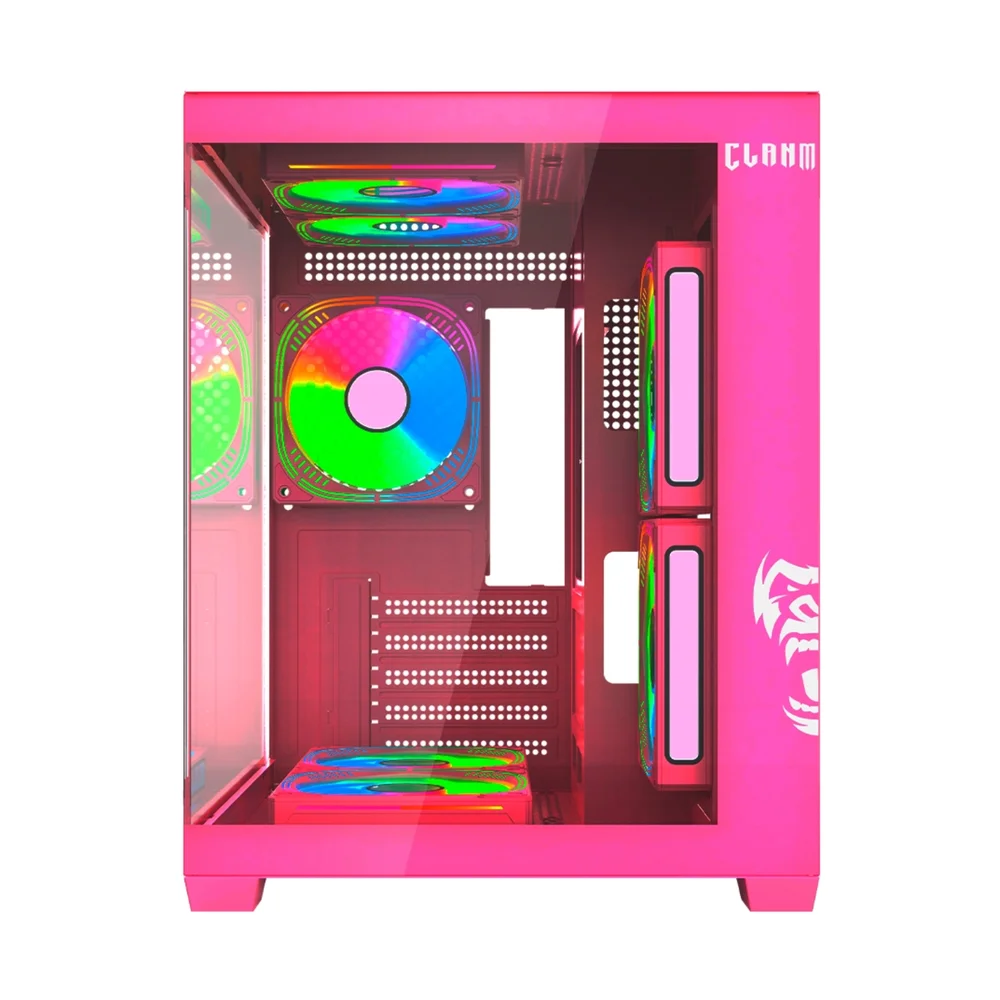 Imagem 5 de 5 do produto Gabinete Gamer Aquário Candy Clanm, Tower, Mini-itx - Micro-atx, Vidro Temperado Lateral , Rosa
