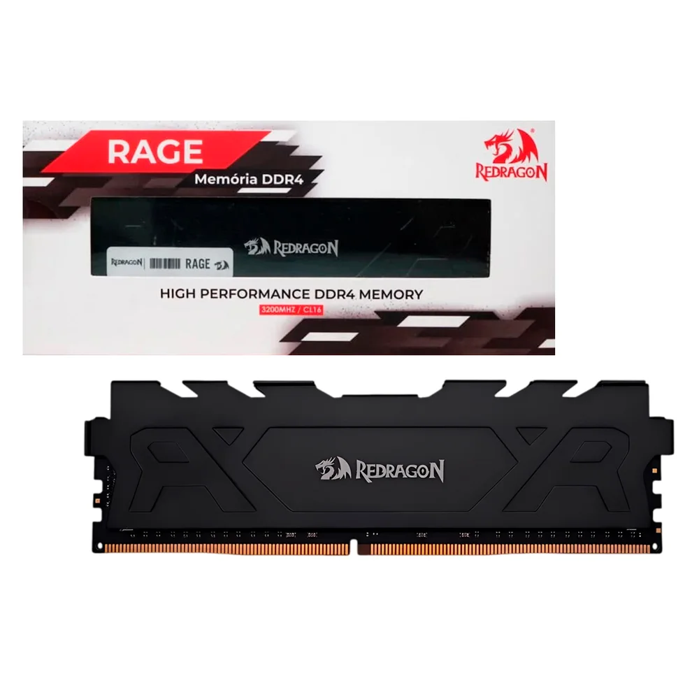 Memoria 8GB Ddr4 3200 Cl16 1.35v Desktop Redragon Rage Gm-707 Redragon