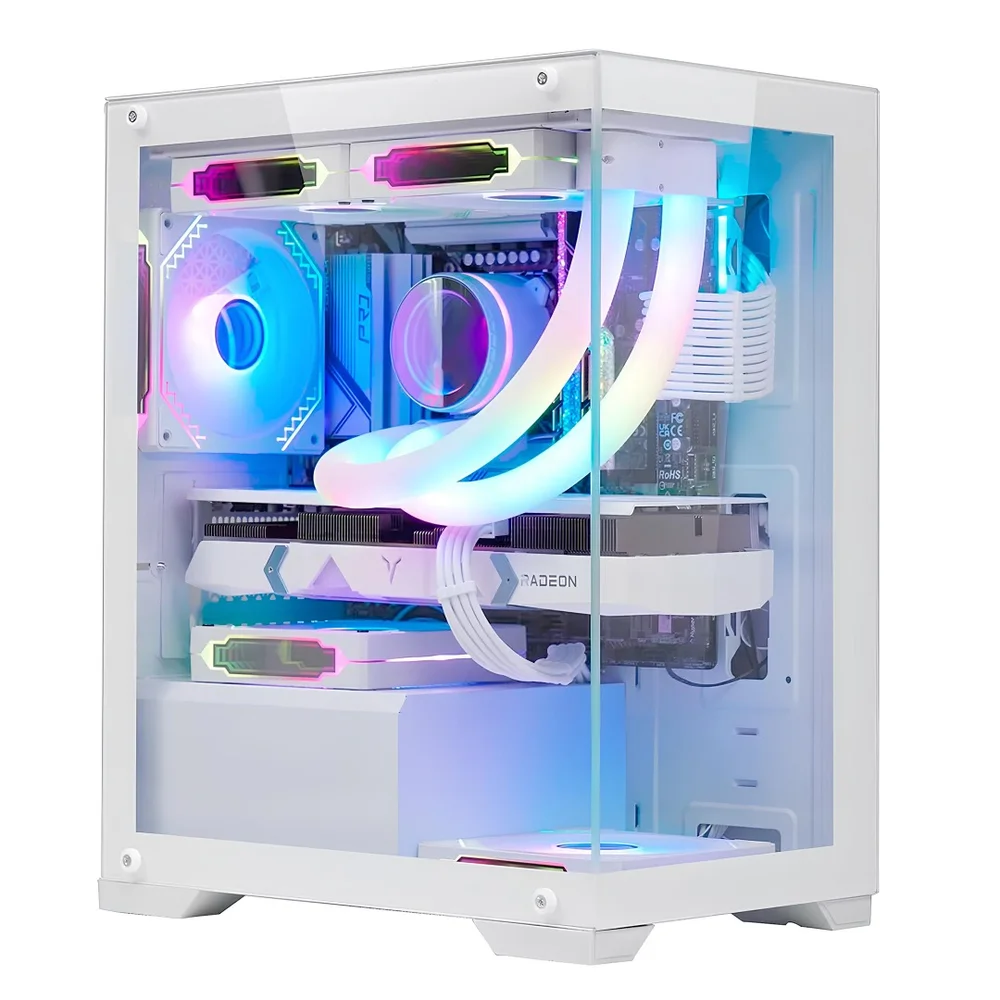 Gabinete Gamer Nebula Mini Metalred M6 Sem Fans Branco