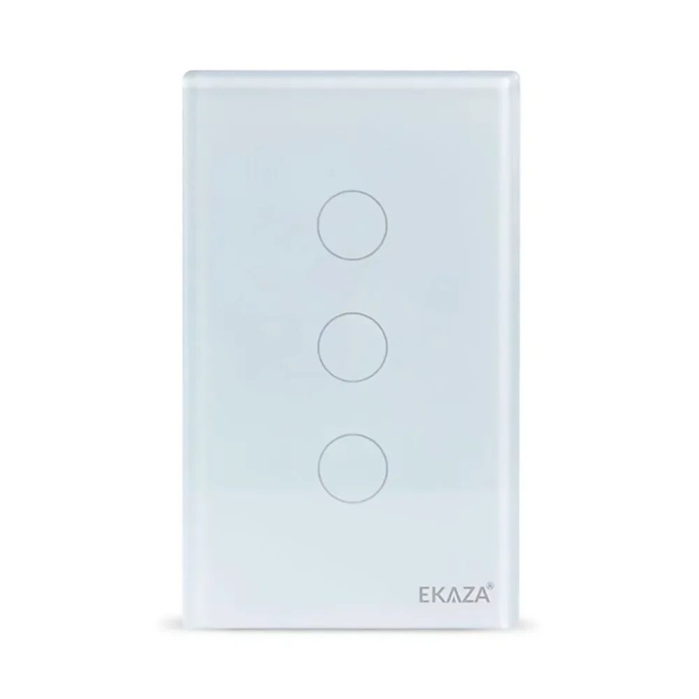 Imagem 3 de 5 do produto Interruptor Inteligente Wifi 3 Botões Touch Smart Ekaza Alexa E Google Branco;110v/220v