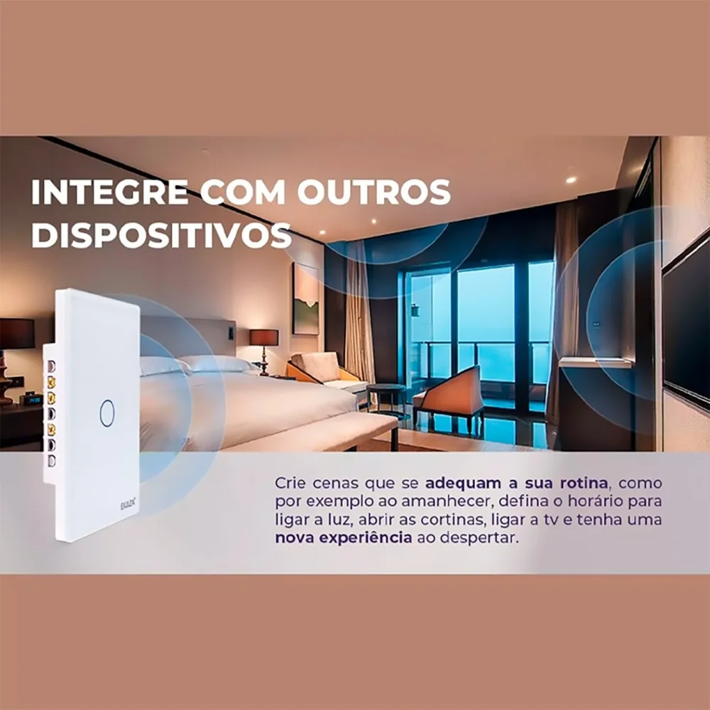 Imagem 4 de 5 do produto Interruptor Inteligente Wifi 3 Botões Touch Smart Ekaza Alexa E Google Branco;110v/220v