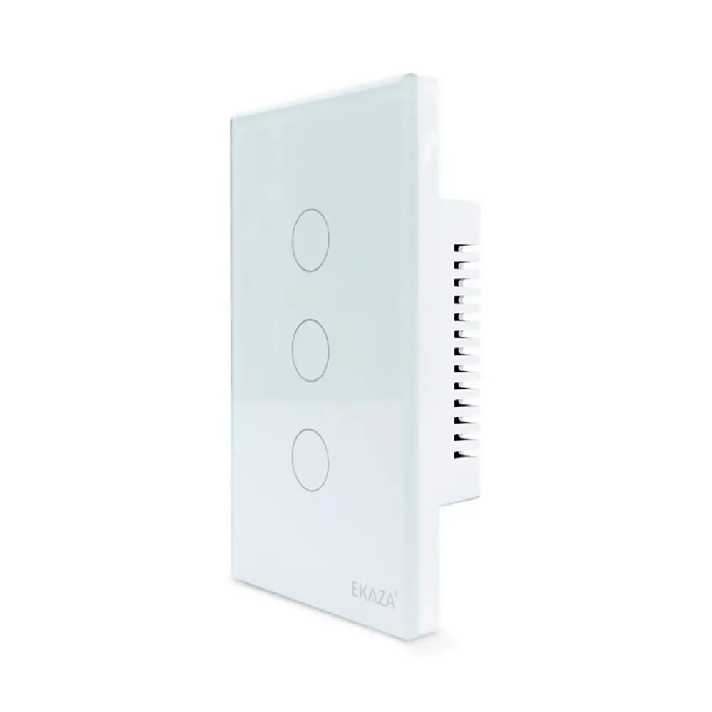 Imagem 5 de 5 do produto Interruptor Inteligente Wifi 3 Botões Touch Smart Ekaza Alexa E Google Branco;110v/220v