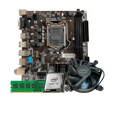 Kit Processador I3 3220 + Placa Mae H61 1155 Nmve M2 + Ram 8GB Ddr3