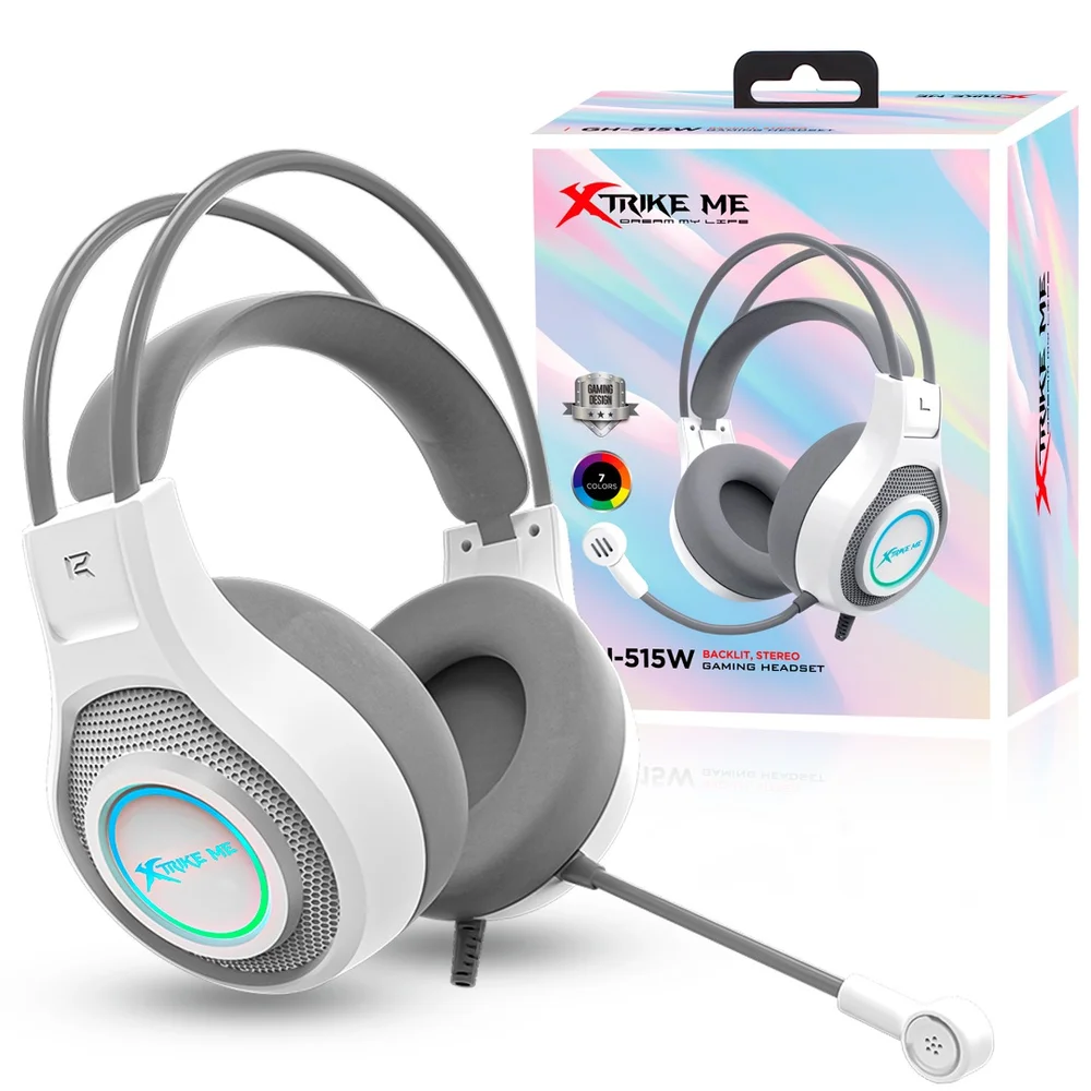 Imagem 3 de 4 do produto Headset Gamer Com Fio Xtrike-me Gh-515w Branco Para PC 2p2