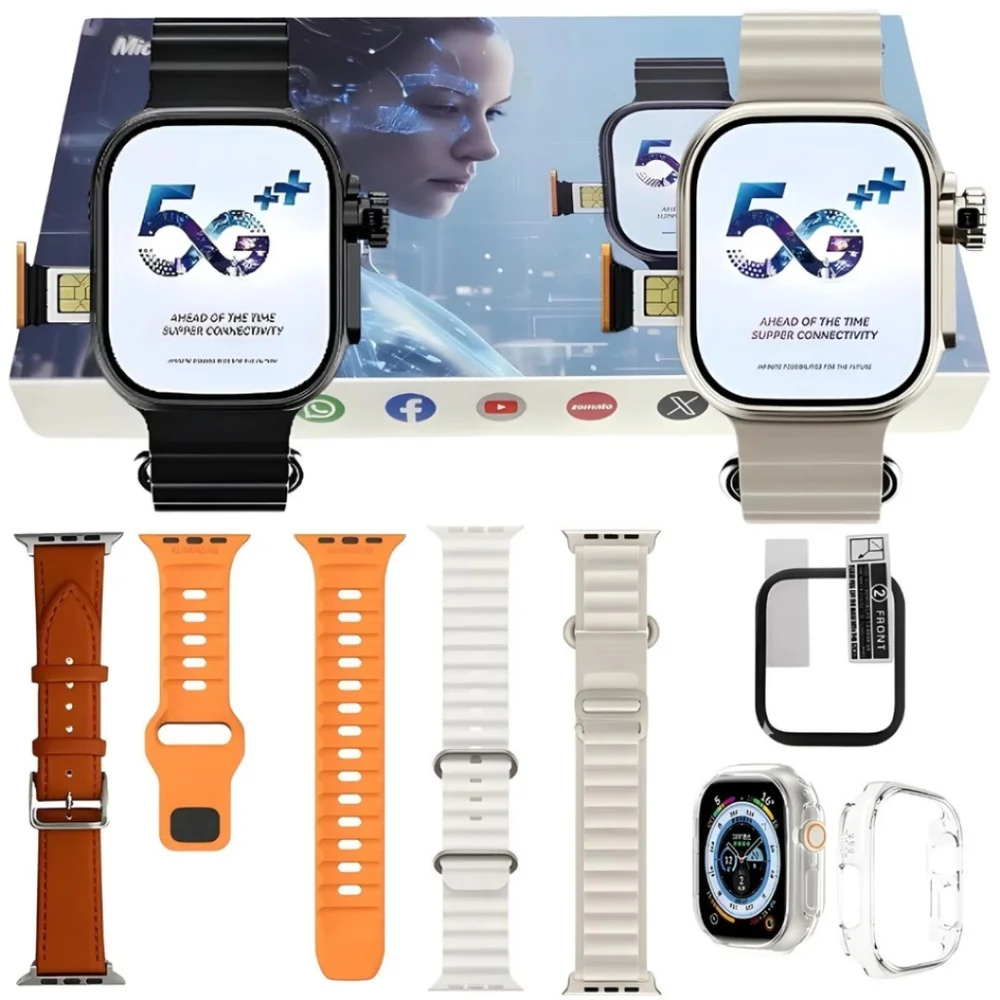 Imagem 5 de 5 do produto Smartwatch Ultra 3 Ai 5g Microwear16gb + 4 Puls Serie 10 Cor:prata
