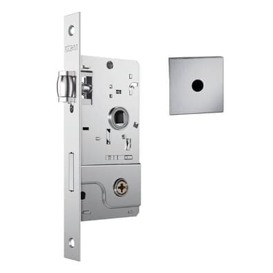 Fechadura 800 Tetra Rolete Para Porta Pivotante Roseta Quadrada1 Inox Escovado 40mm Stam