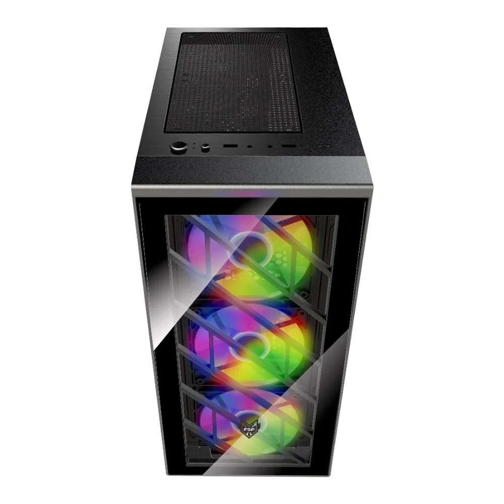 Imagem 2 de 5 do produto Gabinete Gamer Fsp Cmt192 RGB 4 Fans S/fonte Midtower Atx Preto - Cmt192