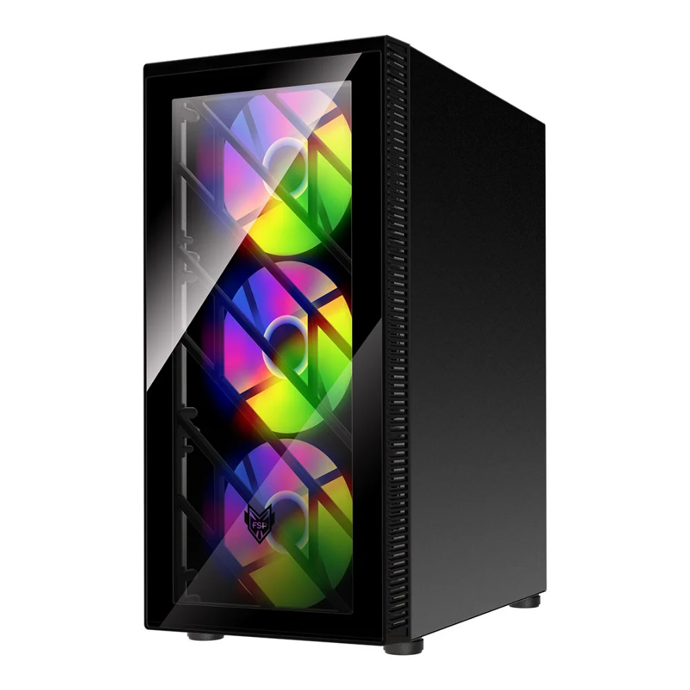 Imagem 3 de 5 do produto Gabinete Gamer Fsp Cmt192 RGB 4 Fans S/fonte Midtower Atx Preto - Cmt192