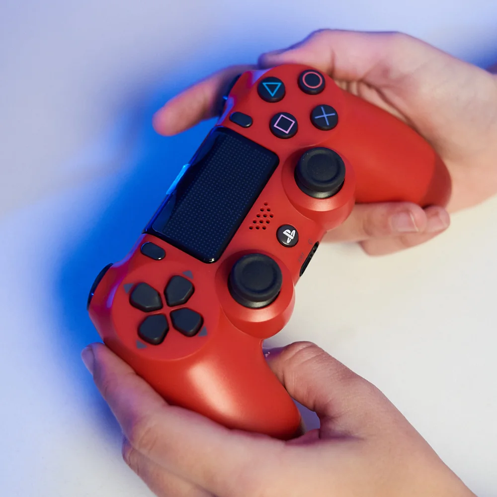 Controle Para Ps4 Dualshock Joystick Sem Fio Bluetooth Magma Red