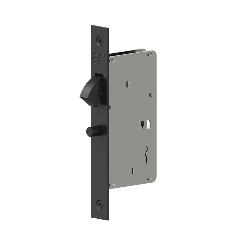 Imagem 1 de 3 do produto Fechadura Interna Porta De Correr Bico Papagaio 6445 45mm Concha 145x45mm Preto 3f