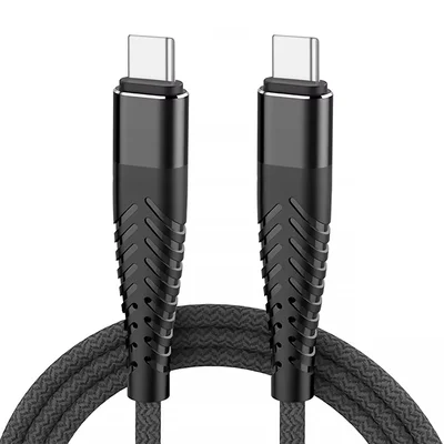 Cabo Carregador Turbo Tipo C Para Tipo C 30w Nylon Reforçado 1 Metro