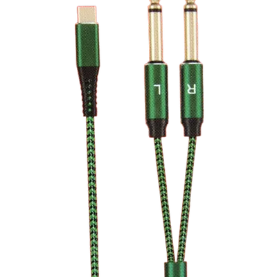 Cabo Auxiliar Áudio Tipo Usb C X P10 Duplo L R Stéreo 1m