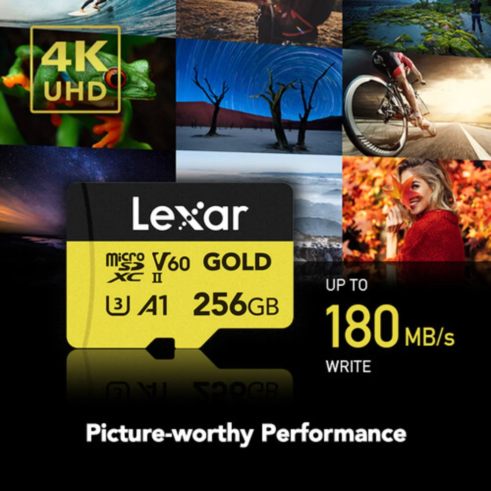 Imagem 2 de 5 do produto Cartão Memória Lexar Micro Sd Xc 256gb 280mb/s Uhs-ii V60 Lmsgold256g-bnnng