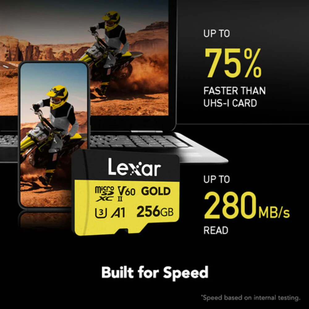 Imagem 5 de 5 do produto Cartão Memória Lexar Micro Sd Xc 256gb 280mb/s Uhs-ii V60 Lmsgold256g-bnnng