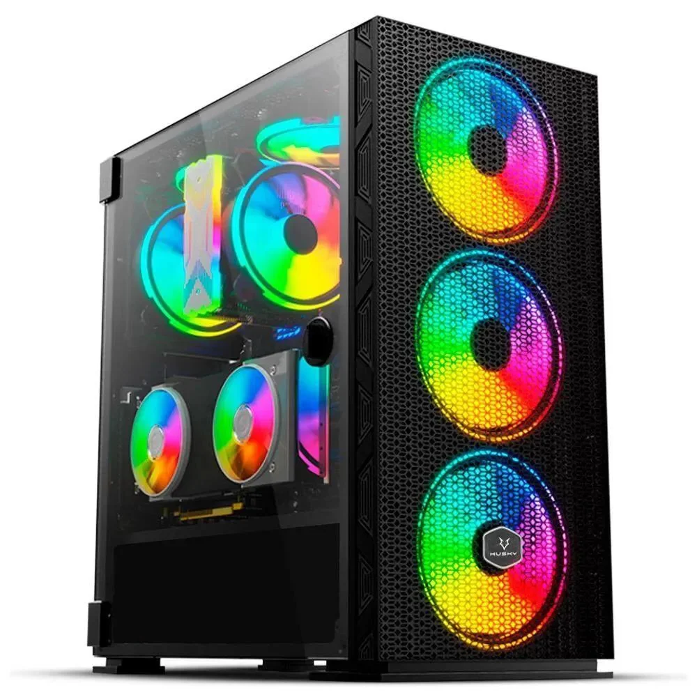 Gabinete Gamer Husky Polar Mid Tower ARGB com Fan Vidro Temperado GA-HPO-140