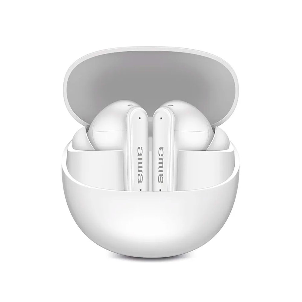 Fone De Ouvido Eardbud Aiwa Aws-eb-04-b Bluetooth Ipx4 Anc 26 Horas De Bateria - Branco