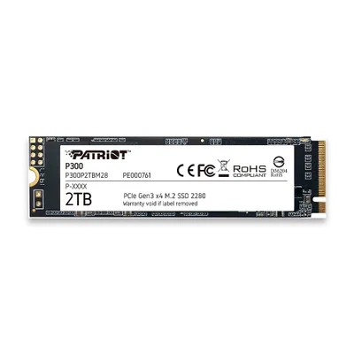 SSD Patriot P300, 2tb, M.2 Nvme 1.3, Leituras: 2100mb/s E Gravações: 1650mb/s - P300p2tbm28