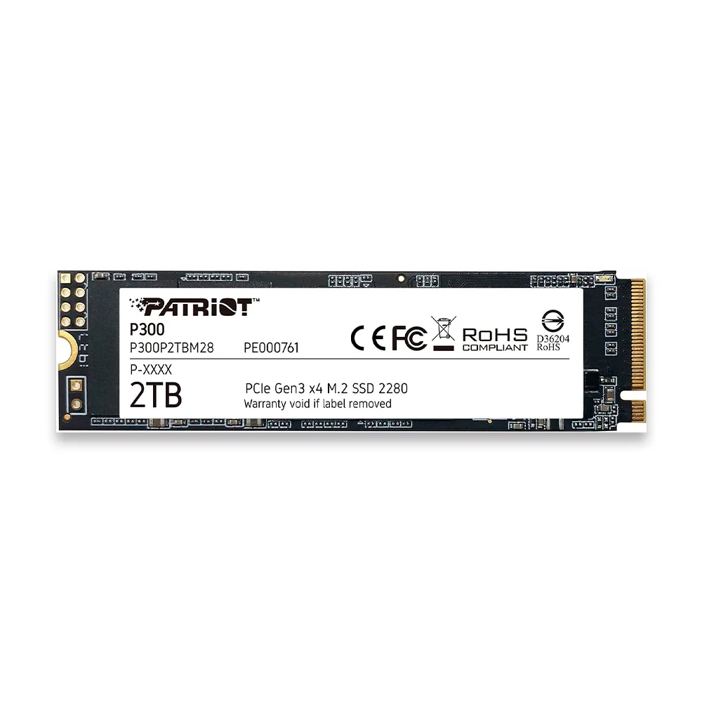 SSD Patriot P300, 2tb, M.2 Nvme 1.3, Leituras: 2100mb/s E Gravações: 1650mb/s - P300p2tbm28