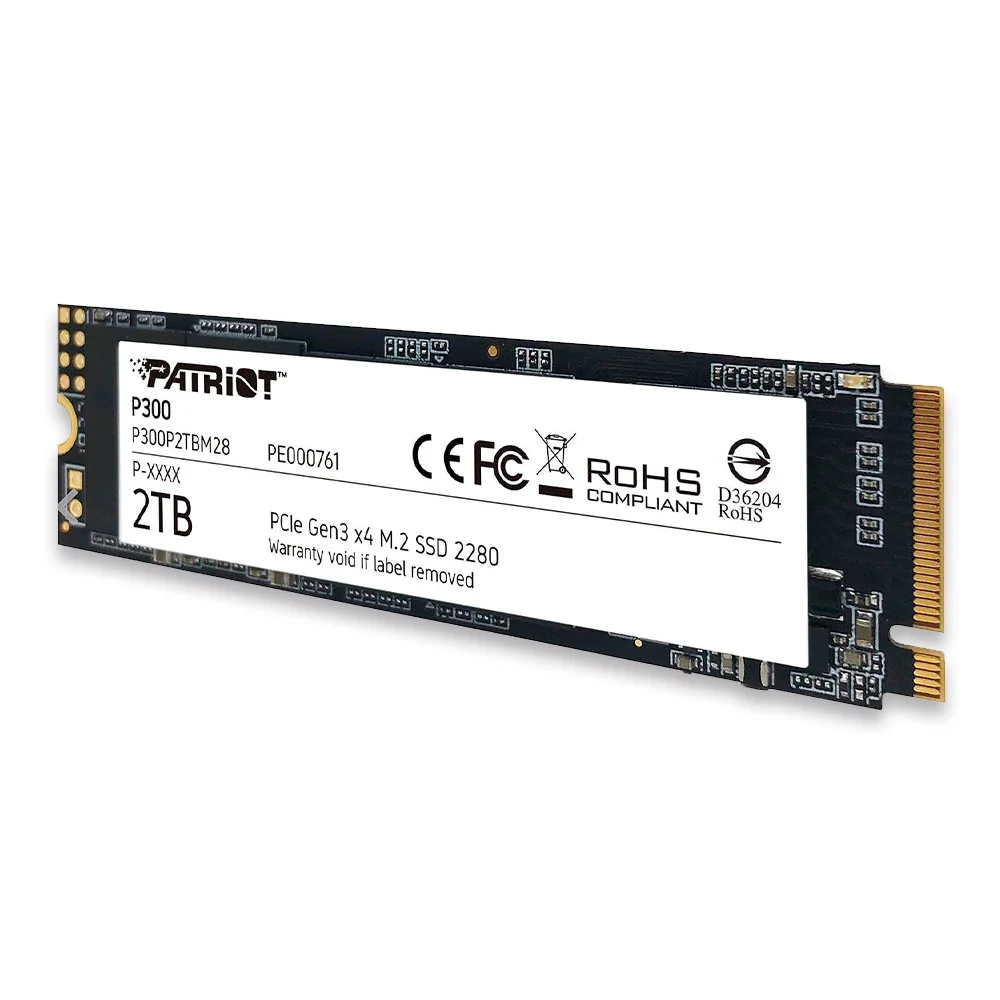 Imagem 2 de 5 do produto SSD Patriot P300, 2tb, M.2 Nvme 1.3, Leituras: 2100mb/s E Gravações: 1650mb/s - P300p2tbm28