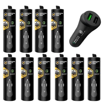 Carregador Veicular Turbo Fast Charger No Atacado - Caixa Fechada 10 Unidades - Gshield