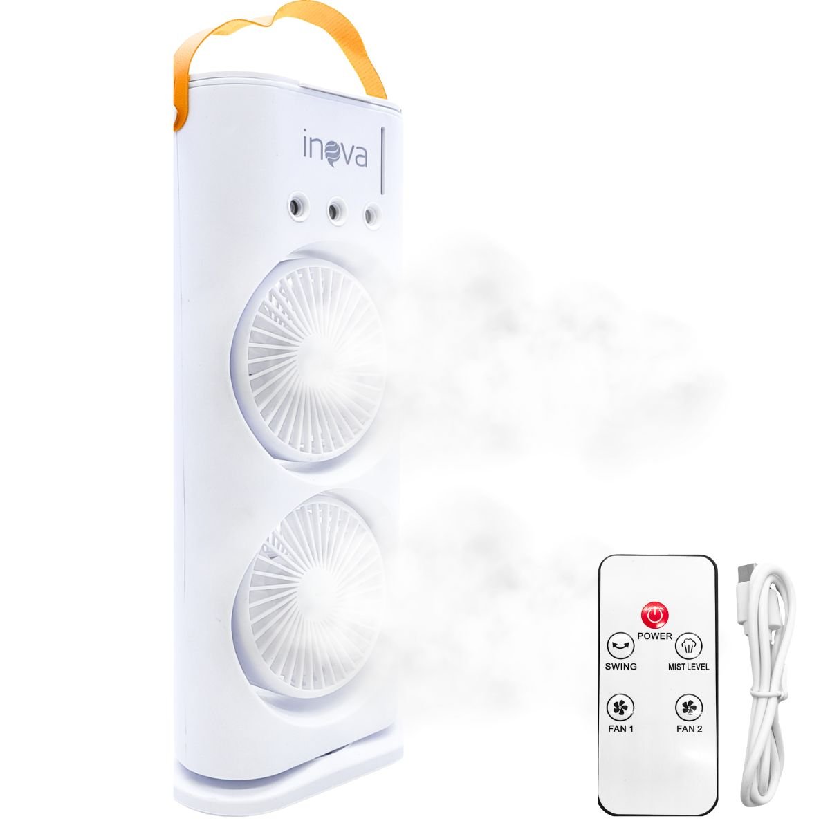 Ventilador Pulverização Duplo 3 Velocidades Ajustáveis Portátil Climatizador Led Ar Condicionado Umidificador USB