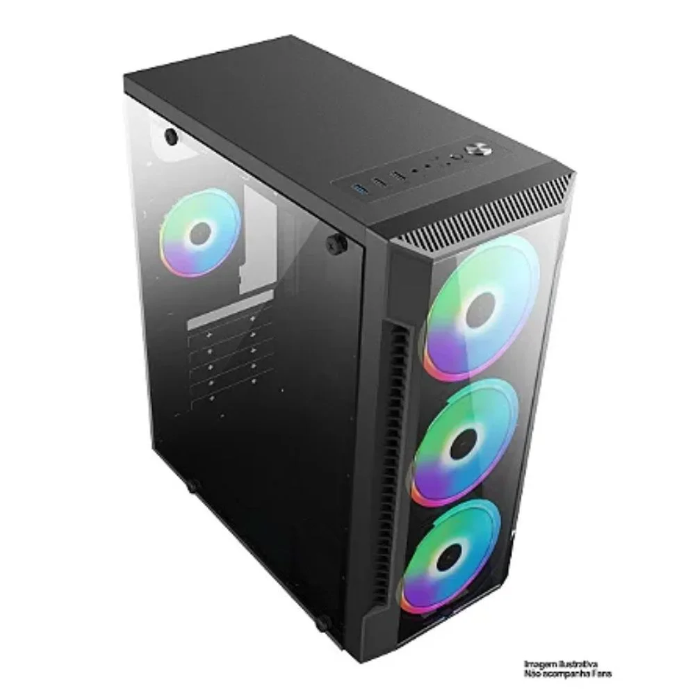 Gabinete Gamer Brasil PC Bpc-c3147 Sem Fonte 3 Fans