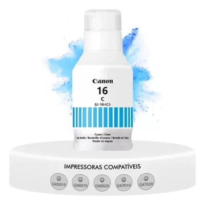 Tinta Canon Gi-16c Gi16c Ciano | Mega Tank Gx6010 Gx7010 Gx5010 |   132ml