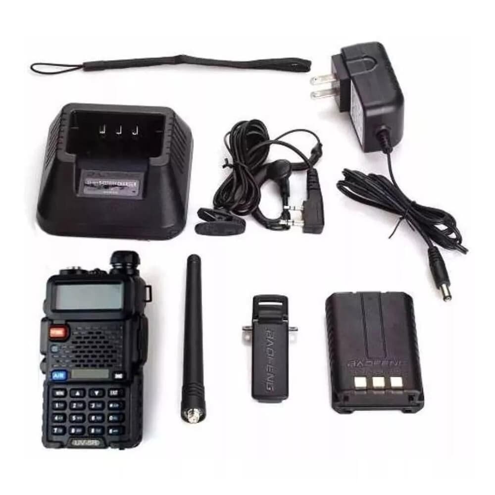 Imagem 2 de 2 do produto Rádio Comunicador Ht Dual Band Uhf Vhf Uv-5r Com Fm Fone De Ouvido Ptt
