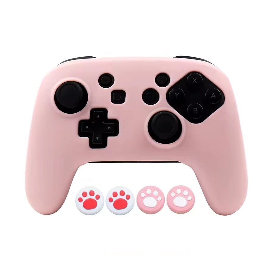 Capa Controle Nintendo Pro Controle Rosa Pastel Silicone Proteção