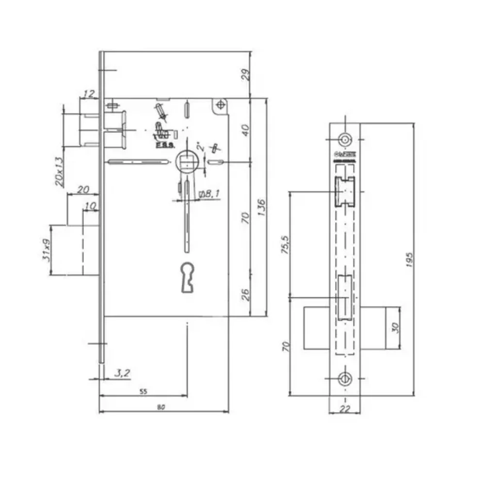 Imagem 3 de 5 do produto Fechadura 700 Vanguard Interna St2-55 Ros333 55mm Inox Cromo Acetinado La Fonte