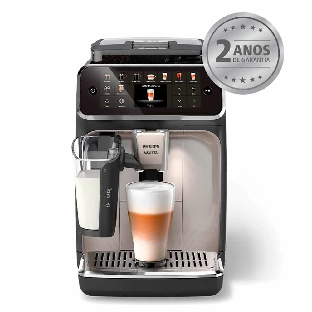 Cafeteira Espresso Superautomática Lattego Série 5500 Philips Walita Preta E Cromada - Ep5547 - 220v