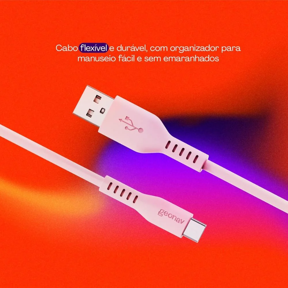 Imagem 4 de 5 do produto Cabo Usb-a Para Usb-c Geonav Rosa - Esc05spk - Na