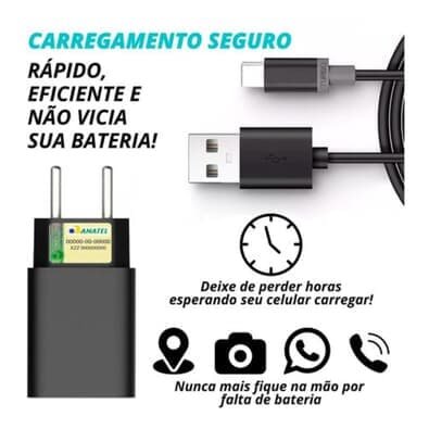 Carregador Turbo Preto Rápido Veloz Para Redmi 13c — foto 3