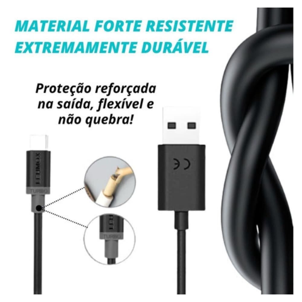 Imagem 2 de 3 do produto Carregador Turbo Preto Rápido Veloz Para Samsung A32 4g