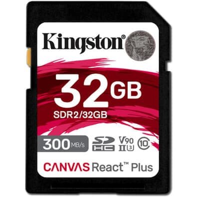 Cartão Memória Kingston Sd Hc 32gb 300mb/s React Plus Uhs-ii V90 Sdr2/32gb