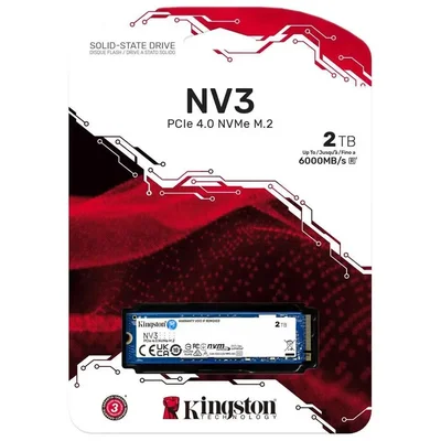 SSD Kingston Nv3, 2TB, M.2 2280, PCie 4.0 X4, Nvme, Leitura: 6000 Mb/s, Gravação: 5000 Mb/s, Azul - Snv3s/2000g