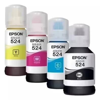 Kit 4 Refil De Tinta Epson 524 P/ Impressora L6190 L6580 L5160 L5150 L6490