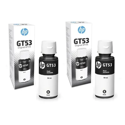 Kit 2 Tintas Original Pretas Hp Gt53 1vv22al ( Gt51 ) P/ Smart Tank 515, 519, 530, 615, Plus 551