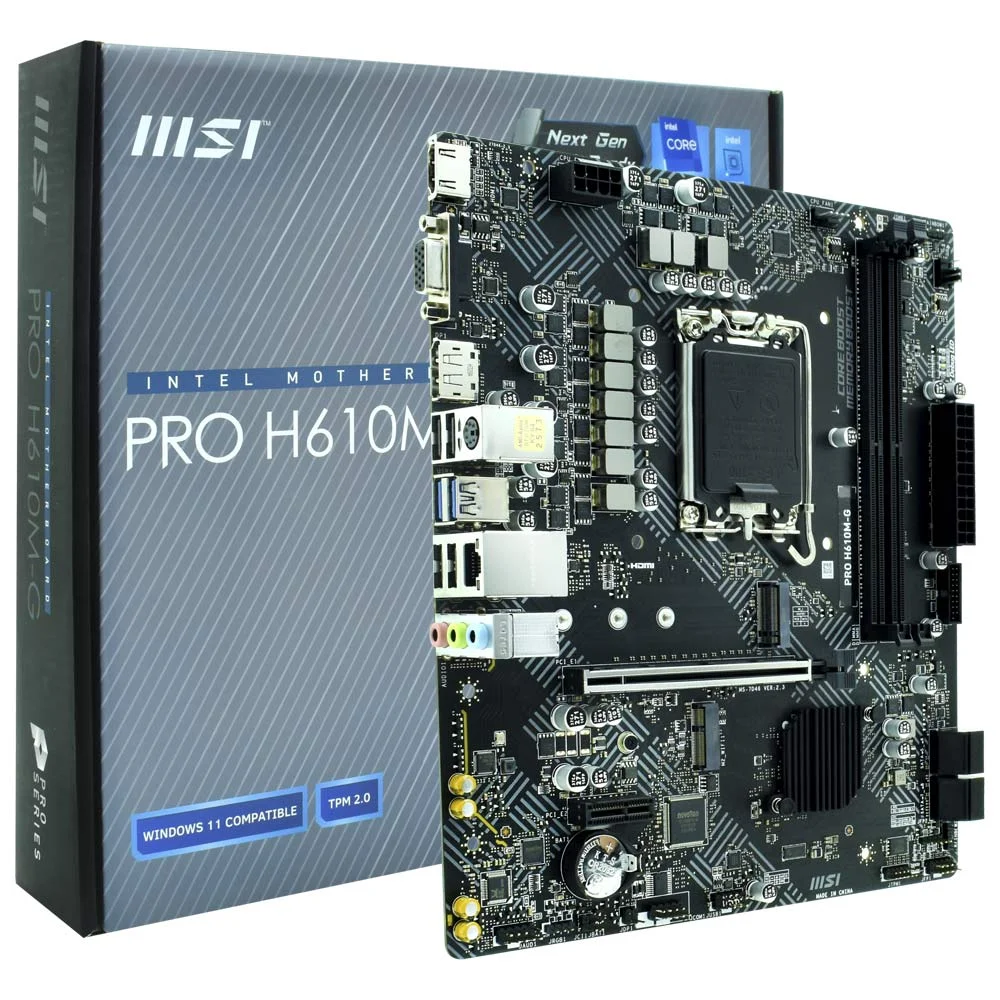 Placa Mae Msi Pro H610m-g, Ddr5, Socket LGA 1700, M-atx, Chipset Intel H610, Pro-h610m-g-DDR5