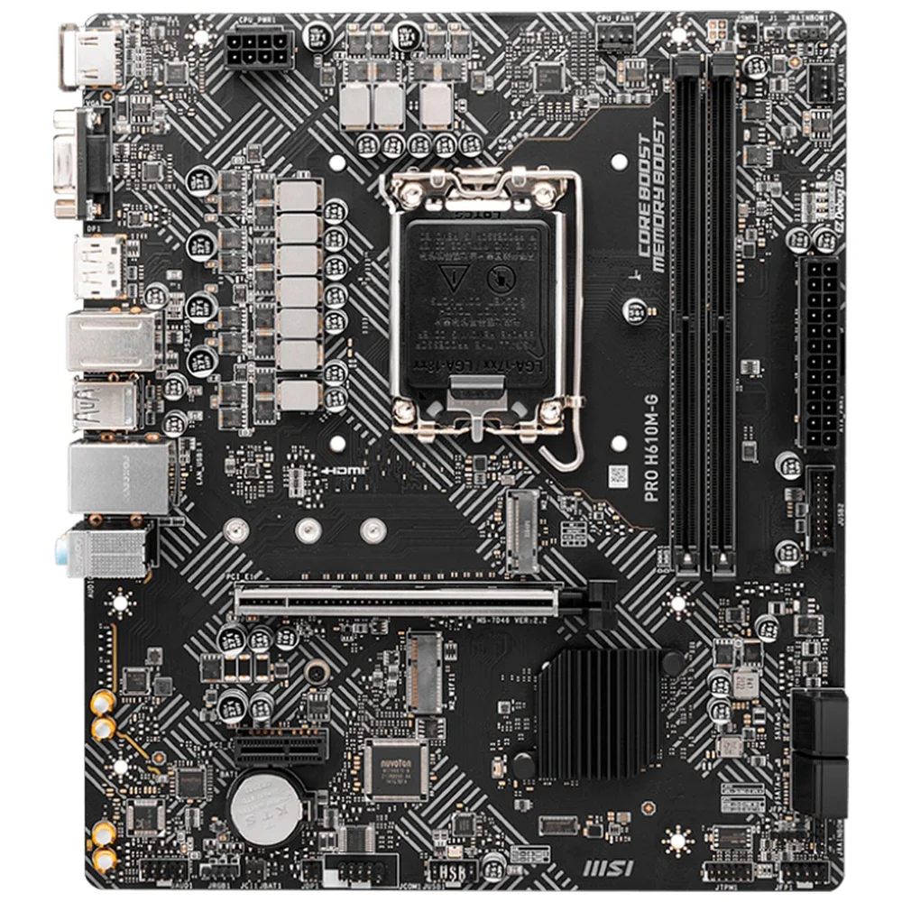 Imagem 5 de 5 do produto Placa Mae Msi Pro H610m-g, Ddr5, Socket LGA  1700, M-atx, Chipset Intel H610, Pro-h610m-g-DDR5