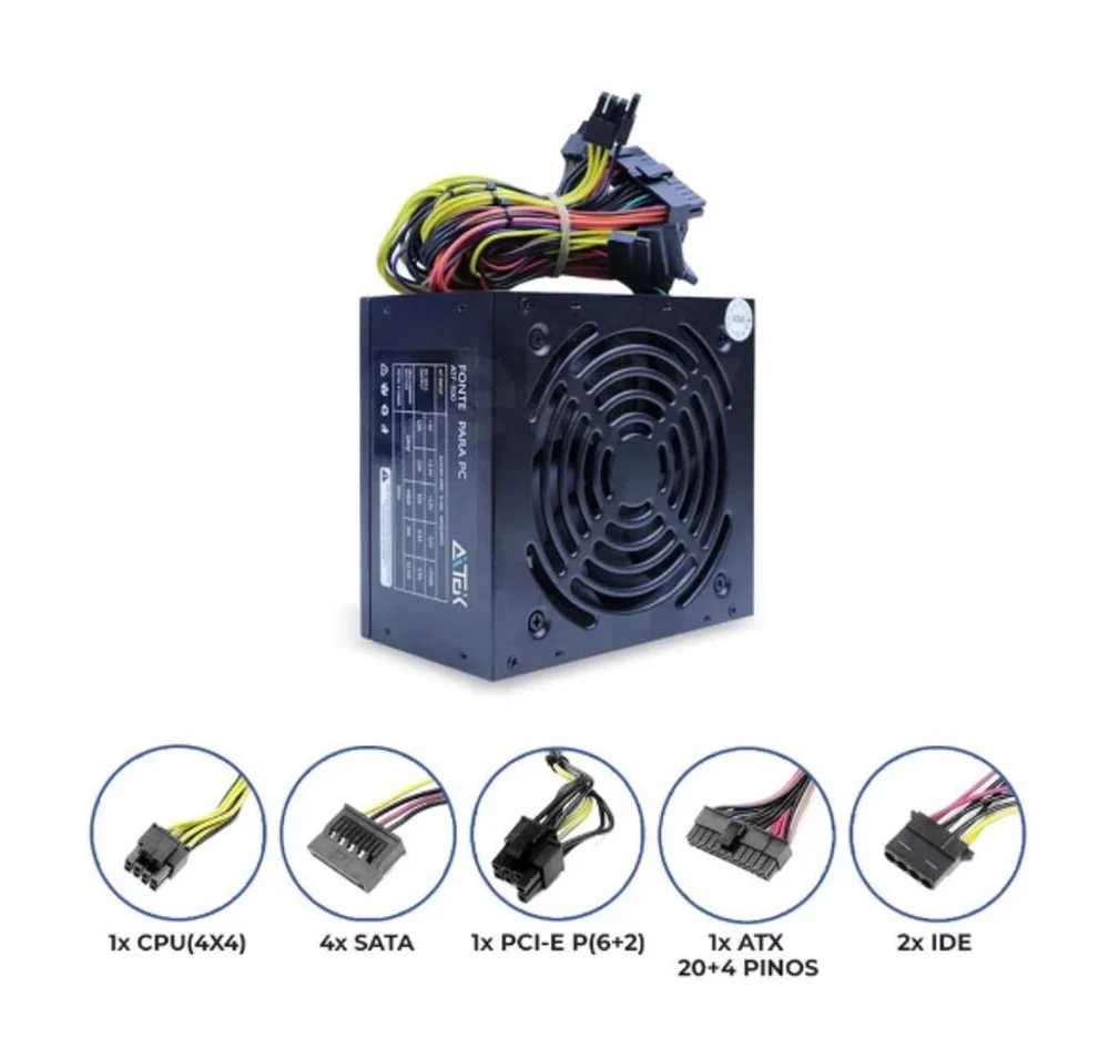 Imagem 2 de 3 do produto Fonte Alimentação Atx 500w Bivolt PC Computador