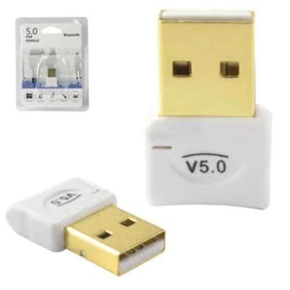 Imagem 2 de 2 do produto Adaptador Usb Bluetooth 5.0, Alcance De 20 Metros, Branco