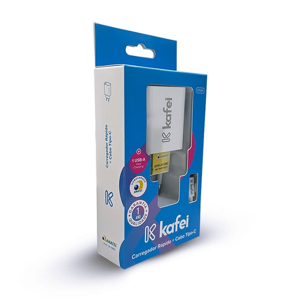 Imagem 1 de 1 do produto Carregador Tomada 15w + Cabo Tipo-c Kafei - Kiekcp004c