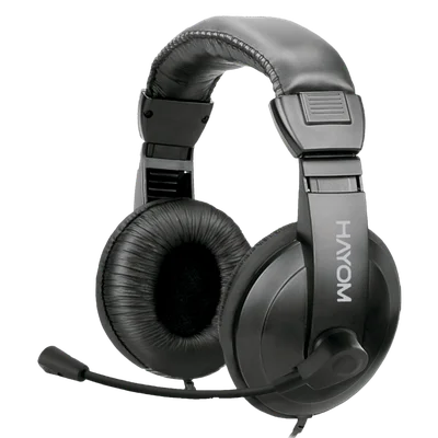 Headset Office Hayom Hf2215 40mm 1x P3 3,5mm Com Microfone Preto - Hf2215
